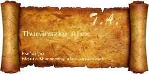 Thuránszky Alex névjegykártya